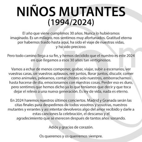 Comunicado Niños Mutantes 2024