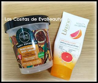 favoritos, corporal, body, me gusta, recomendacion, beautyblogger, beauty, belleza, low cost, microinfluencers, blog de belleza, blogger, Organic Shop, Lirene, scrub, exfoliante, crema corporal