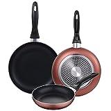 Juego de 3 sartenes de Ø16Ø20Ø24 aluminio prensado colección Paradise