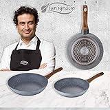 San Ignacio Set 3 Sartenes 18/20/24 Daimiel, Aluminio Forjado, Inducción, Multicolor