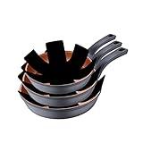 San Ignacio - Juego de Sartenes Antiadherentes - Set de 3 Piezas de 20, 24 y 28 cm y 3 Protectores - Fabricadas con Aluminio Fundido - Sin Tóxicos - Para Inducción y Todo Tipo de Cocinas - Bronce