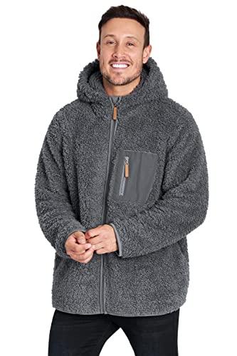CityComfort Sudaderas Hombre con Cremallera, Sudadera Suave de Polar Sherpa (Gris, L)