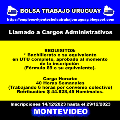 Llamado a Cargos Administrativos