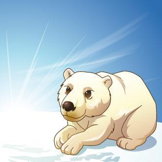 Oso polar tomando el sol