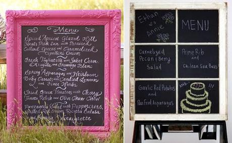 Pizarra con menú de boda/Wedding menu chalkboard