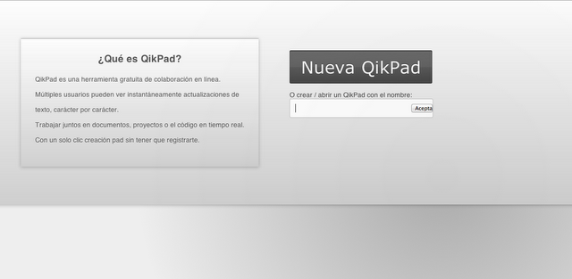 Qikpad: documentos colaborativos sin registro