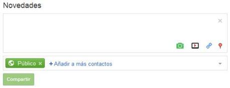 Compartir en Google Plus a través de su cuadro de contenidos.
