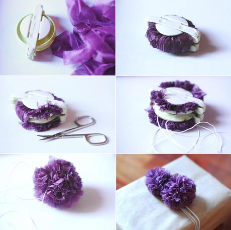 DIY. Pompones de tela/Fabric pom-poms