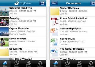 SkyDrive para iPhone