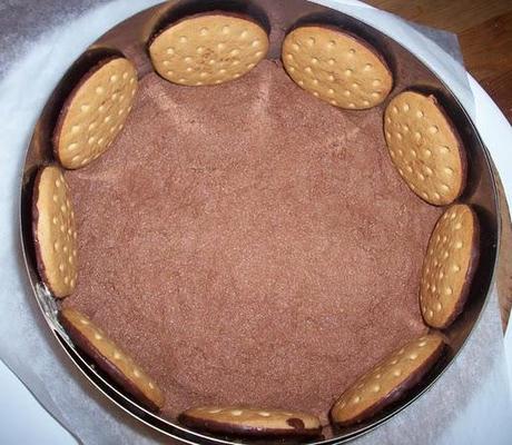 Pastel  mousse de banana y chocolate sin hornear