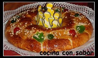 Roscón de Reyes relleno de mazapán (Thermomix)