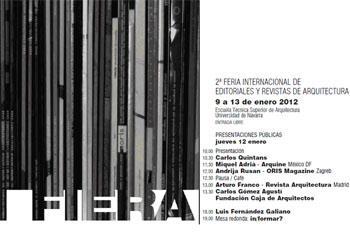 Cartel de la II Feria Internacional de Editoriales y Revistas de Arquitectura (UN, España)