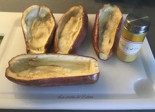 Berenjenas rellenas con gambas Berenjenas rellenas con gambas