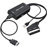 AMANKA Euroconector a HDMI Conversor de Audio Vídeo1080p Reproductor de Adaptador Entrada Scart Salida HDMI Apoyo 720/1080P con para HDTV,DVD BLU-Ray,VCR,Proyector