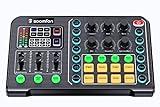 Tarjeta de Sonido Externa USB - SOOMFON Mesa de Mezclas DJ con Efectos de Mezclador de DJ y Cambiador de Voz, 6H de Duración de Batería, Tarjeta de Sonido Externa Profesional para Transmisión en Vivo