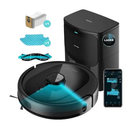 Cecotec Robot Aspirador Conga 8290 Power Ultra Home Genesis, 280 min de autonomía, 7000 Pa,Laser, Base Autovaciado, Bolsa 3 L, 4 en 1: Barre, aspira, friega y Pasa la mopa. App
