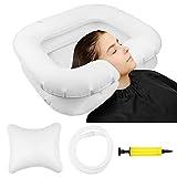Lavacabezas Portátil para Casa Hinchable con Almohada pequeña, Lavabo de Champú MóVil, Lavabo inflable para el Cabello Peluquería para Lavar el Cabello 60 * 55 * 22cm Blanco