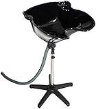 Lavacabezas Portátil Independiente para Peluquería con Ángulo y Altura Regulable, Lavabo Portátil… (Negro)