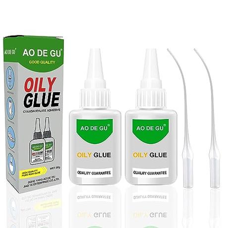 Rusoz Pegamento Fuerte, 2 Frascos de Super Glue Universal de 50 ml Pegamento Instantáneo Pegamento Extrafuerte Transparente Pegamento de Aceite Pegamento Fuerte Para Todo para Múltiples Materiales
