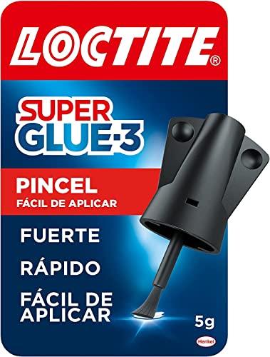 Loctite Super Glue-3 Pincel, pegamento transparente con pincel aplicador, adhesivo universal de triple resistencia, con fuerza instantánea y de fácil uso, 1x5 g