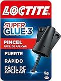 Loctite Super Glue-3 Pincel, pegamento transparente con pincel aplicador, adhesivo universal de triple resistencia, con fuerza instantánea y de fácil uso, 1x5 g