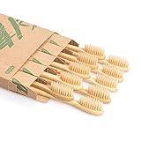 Cepillos de Dientes de Bambú Reutilizables Biodegradables, Cepillos de Dientes de Madera Daletu Cerdas Orgánicas Naturales Ecológicas Libres de BPA - Paquete de 10