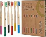 EcoSlurps Cepillos de dientes de bambú (6 Adult Medium, MultiColoured)