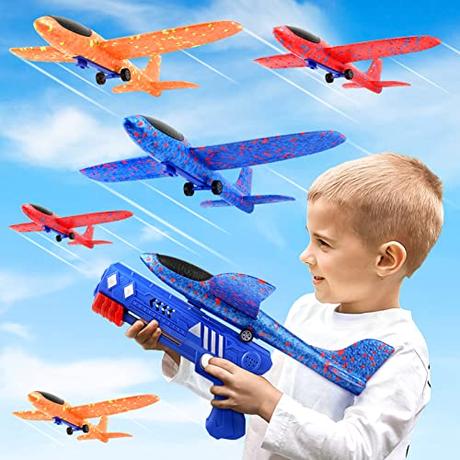 YIMORE Avion Juguete, Juguetes Regalo 5 6 7 8 10 Niños años, Paquete de 3 Juguetes para Exteriores de Avión de Espuma de Poliestireno, 2 Modos de Vuelo, Juego Aire Libre Jardín