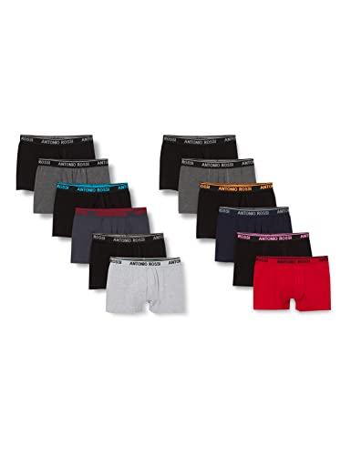 Antonio Rossi (Paquete de 12) Boxers Ajustados Para Hombre, Hombre, Oscuro Surtido, XXL