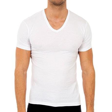 Abanderado Camiseta Interior Manga Corta Esenciales Algodón 100%, Manga Corta Esenciales para Hombre, Blanco, L