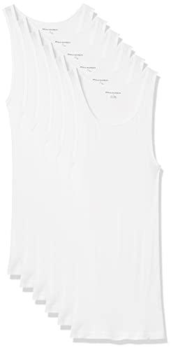 Amazon Essentials Camisetas Interiores de Tirantes Hombre, Pack de 6, Blanco, M