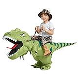 SUEVAS - Disfraz de dinosaurio inflable divertido Dino a caballo, traje de senderismo, vestido de Halloween para fiestas de Halloween, cumpleaños, Cosplay unisex (Dinosaurios 100-125 CM)