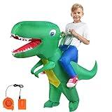 AOOWU Disfraz Dinosaurio Niños, Disfraz Hinchable con Sistema Inflable, para Halloween, Cosplay Cumpleaños Navidad Carnaval Fiesta Mardi Gras