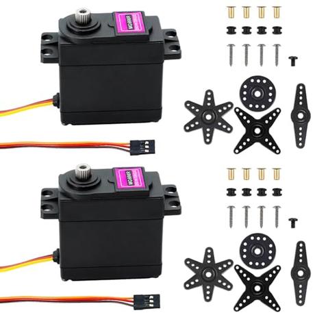 PNGOS RC Servo Motor Impermeable Metal Cobre Gear para Arduino 1/8 1/10 1/12 15kg 180° 5V Standard Servo Micro Modelado Utilizado para Robots,Brazos Robot,Coches Escalada,RC Barcos,Aviones RC etc