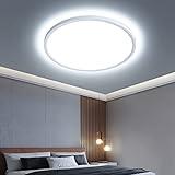 OTREN Plafon Luz LED Techo 36W, Ø30CM Lampara Downlight Panel Superficie 6500K, 3240LM Plafones Modernas Redondo IP44 para Baño Pasillo Balcón Cocina Dormitorio Pared, Blanca Fría
