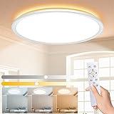 Wholede 24W 3000LM Lampara Techo Regulable, Plafon LED Techo con Mando a Distancia, Lampara LED Techo Modernos para Dormitorio Cocina Salon Baño Comedor Pasillo Ø29.5CM