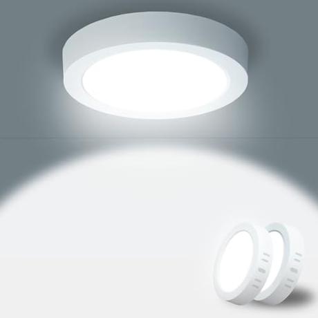 Yexati Pack 2x Panel LED Circular 15W 1800LM, Plafon Superficie LED Redondo 6500K Color Blanco Frío, Driver Incluido. IP44 Angulo 120 para Dormitorio Cocina Salon Baño Comedor Pasillo 170 * 28Hmm