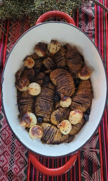 Patatas Princesa Amandine al horno con cebollitas Patatas Princesa Amandine al horno con cebollitas