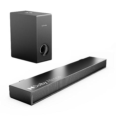 ULTIMEA Dolby Atmos Barra De Sonido para TV, BassMAX, 3D Sonido Envolvente, 2.1 Barra Sonido con Subwoofer, Diseño Compacto Cine En Casa PC Soundbar, 5.3 Bluetooth, 190W Potencia Máxima, Nova S50