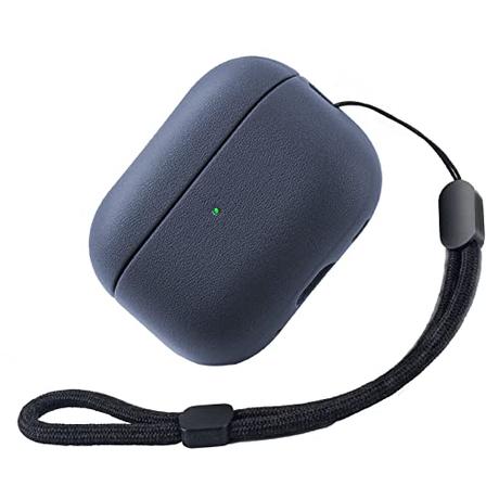 Teyomi Funda Compatible con AirPods Pro 2ª generación, Toque de Cuero Funda para Apple Airpods Pro 2 con Correa de Mano, TPU airpods Pro 2 Case (Azul Oscuro)
