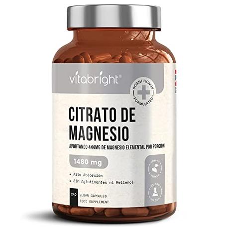El Mejor 10 cloruro de magnesio de 2024: La Elección de los Especialistas Citrato de Magnesio - 1480mg de Alta Potencia - 240 Cápsulas (Suministro para 4 Meses) - Cápsulas Veganas de Magnesio Premium - Proporcionando Magnesio Elemental de 444mg - Hecho en el RU