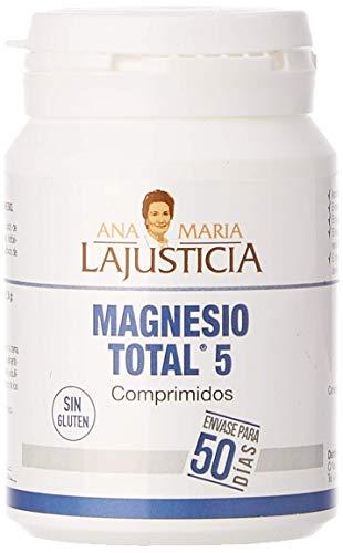 Ana Maria Lajusticia, Magnesio total 5 Disminuye el cansancio y la fatiga,mejora el funcionamiento del sistema nervioso. Apto para veganos. 100 Unidades (Paquete de 1)