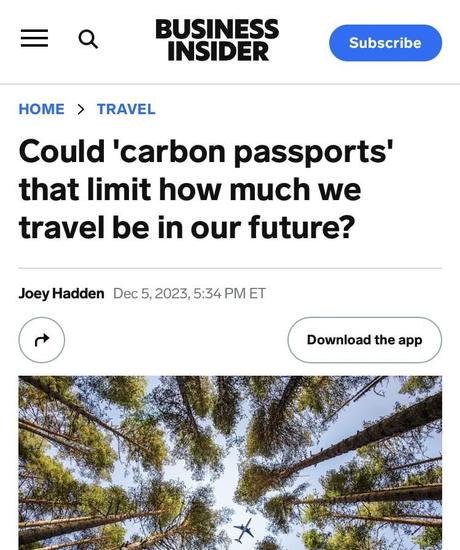 Pasaportes de Carbono: la nueva agenda de control que empiezan a promocionar en EEUU