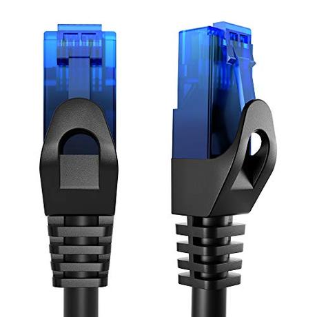 KabelDirekt 15m Cable de Ethernet y cable de parche/de red (conector RJ45, para máxima velocidad de fibra óptica, adecuado para redes gigabit/LAN, router/módems, conectores switch, negro)