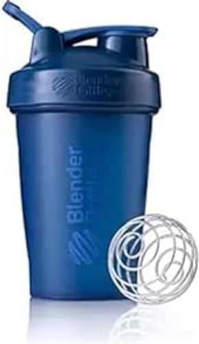 BlenderBottle Classic Loop - Botella Mezcladora de Batidos de proteínas con batidor Blenderball, Azul Marino (Navy), 590ml