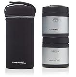 Jané Termos de Acero Inoxidable - 2 Termos de 500 ml, Uso Independiente, Cierre Hermético, Incluye Bolsa de Transporte