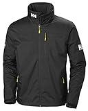 Helly Hansen Crew Hooded Midlayer - Chaqueta Impermeable, Cortavientos y Transpirable, con Forro Polar y Capucha Integrados, Hombre, Negro (990 Black), L