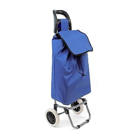 The Secret Home - Carro de la Compra con 2 Ruedas - Alto: 94 cm x Largo: 36 cm x Profundo: 27 cm - Color Azul Oscuro - Carrito Plegable de Gran Capacidad para Almacenamiento (Modelo 1)