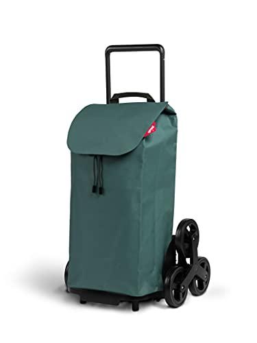 Gimi Tris Urban - Carro de la Compra con 6 Ruedas, Bolsa Impermeable 100 por ciento Poliéster, Color Verde, Capacidad 52 L, 44.1 x 50.7 x 95.6 cm, Grande