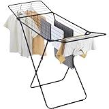 TIENDA EURASIA - Tendedero de Ropa Plegable, Estructura Metálica Ligera de Color Negro, Capacidad para 20 Metros, Medida Abierto 180 x 55 x 89 cm